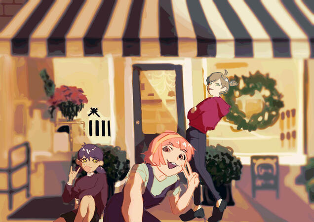 3 Characters + Background